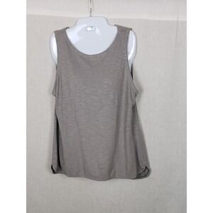 Eileen Fisher Hemp Organic Cotton Tank Top Taupe Grey L Sustainable Spring